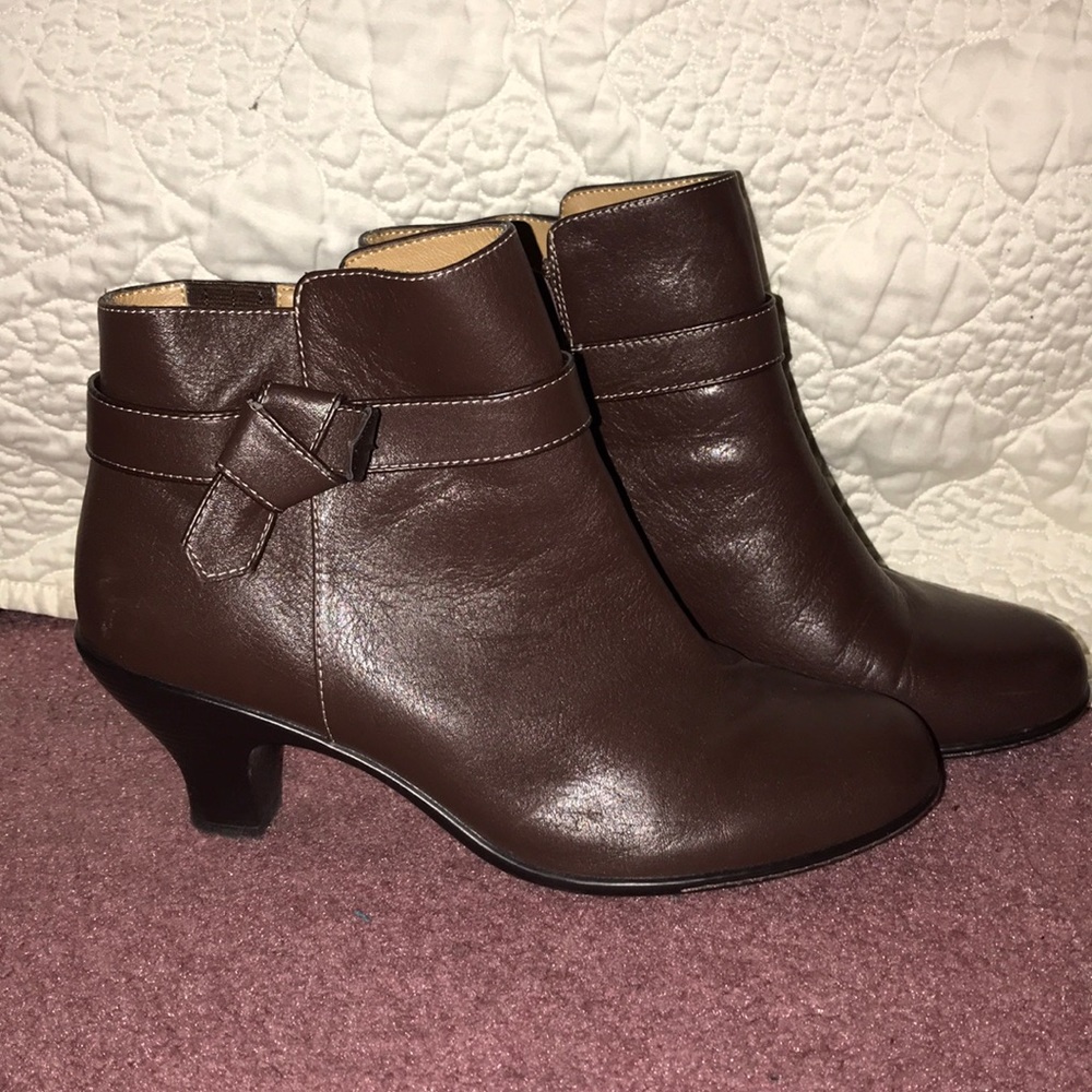 Brown Leather heel booties